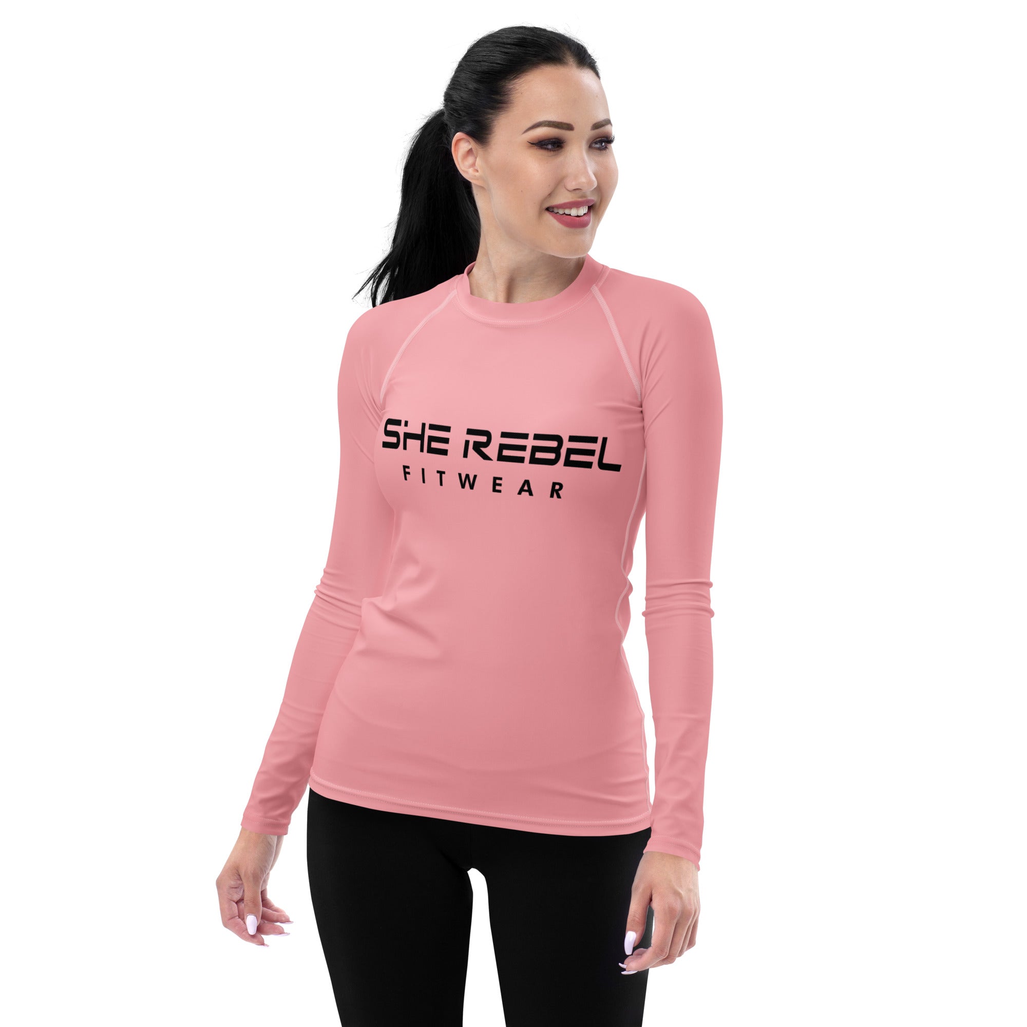 Soft Pink She Rebel Performance Rash Guard UPF 50+